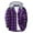 Purple, variant on LODIENY Mens Flannel Hoodie Shirt Lightweight Regular Fit Casual Drawstring Button Down Plaid Hooded Jacket Shirts Stylish Long Sleeve Patchwork Shirts with Pocket Green S