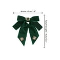thumbnail image 2 of INSPIRE CHIC Women's Velvet Bow Brooch Solid Color with Rhinestone Decor Green, 2 of 5
