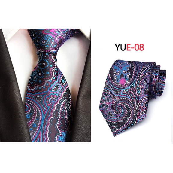 Men's Paisley Floral Jacquard 8CM Wide Neck Tie Party Wedding Formal Necktie