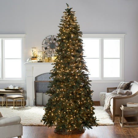 Finley Home 10 ft. Classic Pine Clear Pre-Lit Slim Christmas Tree