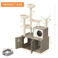 thumbnail image 3 of Cat Tree Walart - Modern Wooden Cat Tower with Hidden Litter Box - Multi-Level Cat Condo with Scratching Posts, Hammock & Platforms - Smoke Gray Indoor Cat Furniture, 3 of 8