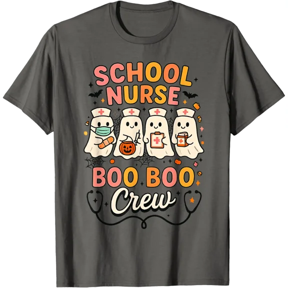 Women Halloween Coquette Bow Pumpkin Ghost T-Shirt All Size S-5XL