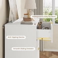 thumbnail image 5 of Fluted Dresser for Bedroom with 5 Drawers, 44.3" Tall Modern Chest of Drawers with Metal Handle, Wooden Closet Clothes Storage Organizer for Living Room, Hallway, White, 5 of 8