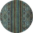 thumbnail image 1 of Ahgly Company Indoor Round Southwestern Light Blue Country Area Rugs, 4' Round, 1 of 4