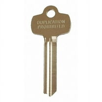 Best Key Blank, Type A,Brass 1A1A1KS654KS292