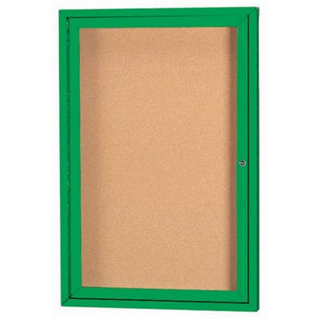 Aarco Products DCC2418RIG 1 Porte Éclairé Panneau d'Affichage Fermé Vert - Vert