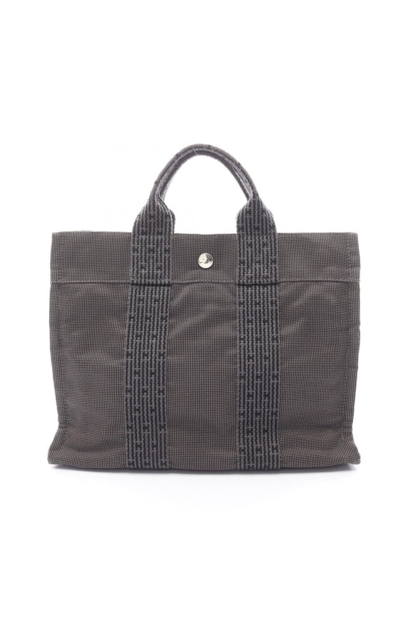 Pre-Owned Hermes Herms Air Line PM Tote Bag, Canvas/Nylon Canvas, Women's, Gray (Good)