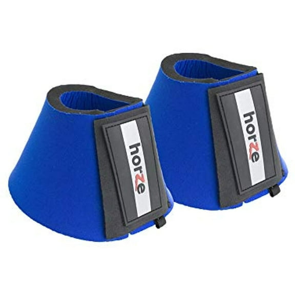 Medium Horze Horse Pro Bell Boots Neoprene Protects Overreaching Injury Blue