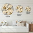 thumbnail image 4 of Designart 'White Orchid Blossom Color Pattern' Mid-Century Modern Wood Wall Clock, 4 of 5