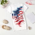 thumbnail image 6 of Grblisyd 4th of July Dresses for Girls Red White and Blue USA Patriotic Dress American Flag Crew Neck Short Sleeve A Line Dress Size 7, 6 of 6