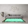 thumbnail image 3 of Ahgly Company Indoor Round Solid Turquoise Blue Modern Area Rugs, 5' Round, 3 of 4