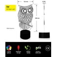 thumbnail image 2 of Owl Night Light 3D Optical Illusion Table Lamp for Kids, USB Switch Touch 7 Color Changing Toys Bed Room Decor Lighting Birthday Gifts for Children Girls Owl Lover, 2 of 7