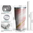 thumbnail image 6 of 30oz Pink and Gold Marble Texture Tumblers Stainless Steel Tumbler with Lid and Straw,Vacuum Insulated Double Wall Travel Tumbler Cups Mug with Cleaning Brush for Coffee,Tea, 6 of 7