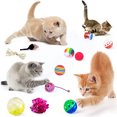 thumbnail image 5 of Cat Toys Balls, Kitten Cat Ball Toys Assortments, Including Rainbow Ball, Crinkle Ball, Sparkle Ball, Bell Balls, Furry Cat Toys Balls Soft Pom Pom Balls for Cats and Kitten 14 PCS, 5 of 6