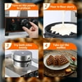 thumbnail image 6 of Hetoy Commercial Waffle Cone Maker - 1200W / 110V Electric Ice Cream Cone Maker Machine with 8.3” Stainless Steel Non-Stick Baking Tray, Temperature & Time Control for Home and Restaurants, 6 of 7