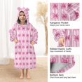 thumbnail image 4 of Wearable Blanket with Sleeves and Pocket Oversized Hooded Sweatshirt 3-14 YR Pink Bows M, 4 of 7