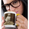 thumbnail image 2 of 3drose, Redmond, Wa, Usa. Portrait of a White Pug., Pr, 11oz Two-tone Yellow Mug, 2 of 6