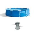thumbnail image 1 of Intex Piscine hors Sol Ronde à Cadre Métallique 10 x 2,5 Pieds + Pompe de Filtration 330 GPH, 1 of 8