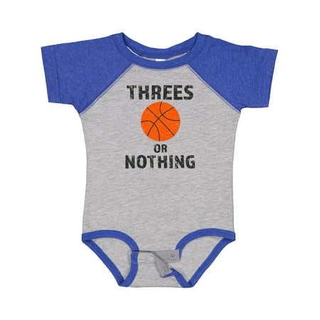 

Inktastic Basketball Threes or Nothing Gift Baby Boy or Baby Girl Bodysuit