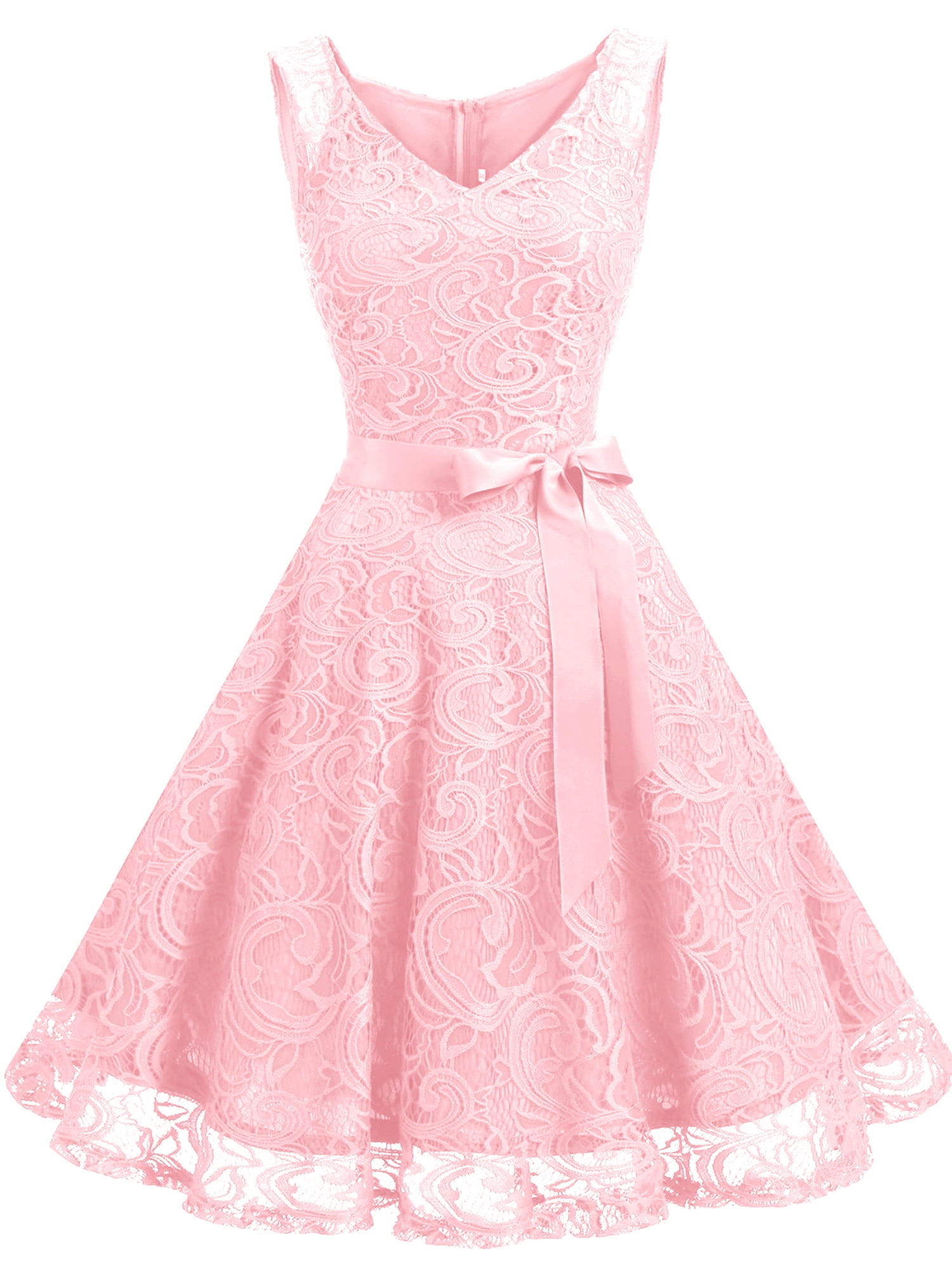 Market In The Box Women Floral Lace V Neck Sleeveless Bridemaid Party Dress Market In The Box Women Floral Lace V Neck Sleeveless Bridemaid Party Dress