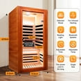 thumbnail image 5 of OUTEXER Far Infrared Sauna for Home Dry Sauna for Home Wood Sauna Room 1 Person Infrared Sauna Indoor One Person Sauna Low EMF Okoume Wood Sauna with Control Panel, Bluetooth Speakers, 5 of 9