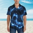 thumbnail image 4 of Goofa Blue Lightning Hawaiian Shirt for Men, Unisex Summer Beach Casual Short Sleeve Button Down Shirts,Aloha Tropical Floral print shirt-, 4 of 9