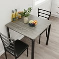 thumbnail image 4 of IdealHouse Dining Table Set for 2, Kitchen Table and Chairs, Square Wooden Tabletop Dining Room Table Set with 2 Upholstered Chairs, 3 Piece Dining Table Set for Small Spaces, Apartment, Grey, 4 of 13
