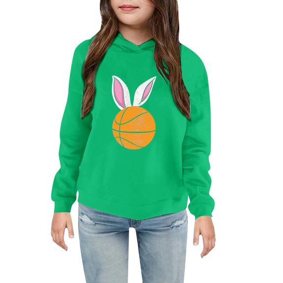GiLiling Toddler Kids Girls Boys Cute Printed Hooded Pullover Sweatshirt, Casual Yoga Sports Top for Children Soft Breathable Daily Wear (Green, 9-10 Years)
