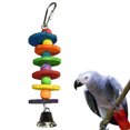thumbnail image 4 of Flmtop Pet Bird Parrot Ball Bell Climbing Grinding Paw Haning Cage Decor Chewing Toy Multicolor, 4 of 7