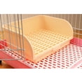 thumbnail image 3 of Caja de arena para conejos grande, jaula de inodoro para mascotas, orinal de esquina para adultos, conejillos de indias, Chinchilla Galesaur, hurón, - Beige Sunnimix Bandeja de arena para inodoro, 3 of 8