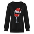 thumbnail image 3 of Gibobby Sudaderas navideñas Sudadera navideña para mujer Cuello redondo de manga larga Casual Estampado navideño Tops(Negro,CH), 3 of 4