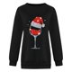 thumbnail image 3 of Gibobby Sudaderas navideñas Sudadera navideña para mujer Cuello redondo de manga larga Casual Estampado navideño Tops(Negro,G), 3 of 4
