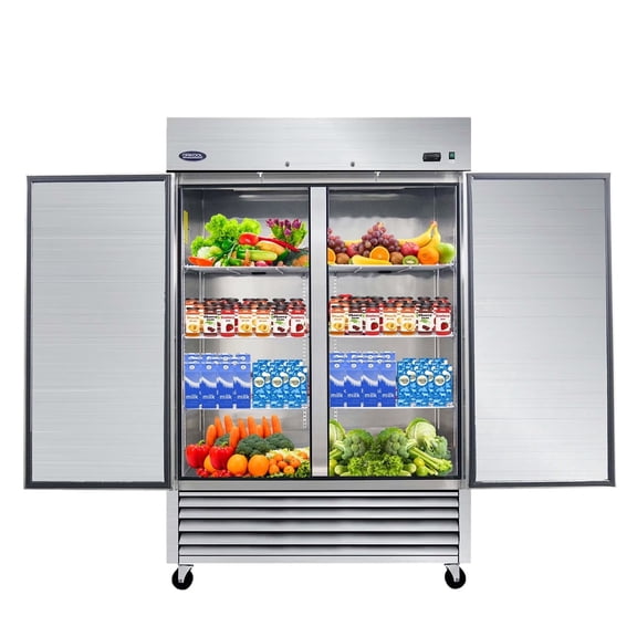 Ndrfhaj 49 cu ft 2 - Door Beverage Refrigerators, Silver