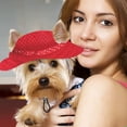 thumbnail image 4 of Gorra Hukapapa con orificios para las orejas para mascotas protección solar al aire libre Sunbonnet Dog HatredM, 4 of 5