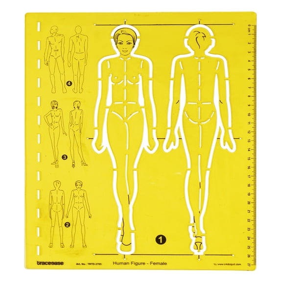 Traceease Female Human Figure Template Stencils Fashion Designers Drafting Tools, Female Human Figure Template
