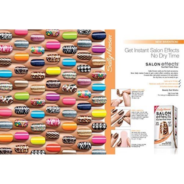 10 pack sally hansen salon effects real nail polish strips (some