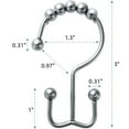 thumbnail image 3 of NimJoy Set of 12 Double Shower Curtain Ring Hooks, Rust-Free Premium 18/8 Stainless Steel Easy Glide Rollerball Shower Curtain Hangers, Multi-Color Finish, 3 of 10