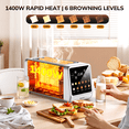 thumbnail image 3 of 4 Slice Toaster with Digital Touchscreen & 1-Touch Memory, Smart Toasters for Bagels & Artisan Bread All-in-One Defrost, Reheat & Single-Slice Modes, 3 of 5