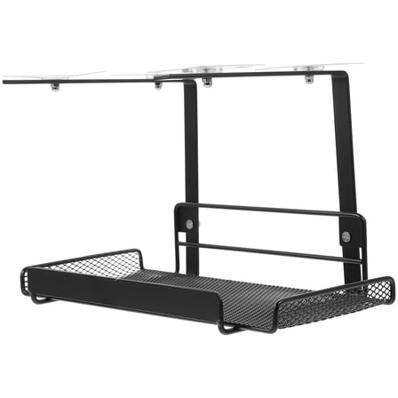 GOOHOCHY Black Under Desk Rack for Wire Organization and Shelving
