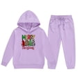 thumbnail image 4 of Clothes For Girls 10-12 - Girls Long Sleeve Hoodie Top Print Pant Set Kids Holiday Outfit Bundle (Purple,10-11 Years), 4 of 4