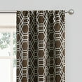 thumbnail image 3 of Eclipse Phoenix Blackout Curtain Rod Pocket Panel, Set of 2, Chocolate Brown Geo, 37" W x 84" L, 3 of 8