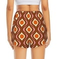 thumbnail image 2 of Lsque 70's Retro Printed Women's Running Shorts with Liner Pockets,Elastic Quick Dry Workout Athletic Gym Yoga Shorts,Womens High Waist Shorts-Small, 2 of 9