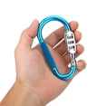thumbnail image 5 of 3 Pack Combination Lock Carabiner 3 Dial Digit Luggage Travel Baggage Backpack, 5 of 6