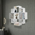 thumbnail image 5 of Bookcase Wall Mounted Book Shelf Modern 3-Tier Floating Shelf Bookcase with 9 Compartments, Floating Cube Shelves, for Study, Office, Kitchen, Bedroom, and Living Room (White), 5 of 17