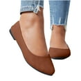 thumbnail image 5 of HaiMao Flats for Women Clearance Comfortable Solid Color Soft Flats Square Toe Ballet Shoes Dressy Slip-ons Loafers Orange 6.5(38), 5 of 7