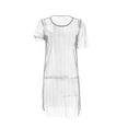 thumbnail image 3 of Womens Sheer Mesh Swimsuit Cover Up Short Sleeve See Through Beach Bikini Coverup Lightweight Summer Dress, 3 of 3
