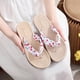 thumbnail image 5 of Alpargata de paja de imitación, sandalias para mujer, pantuflas de mujer con tacón plano y playa plana floral Wmkox8yii ytu8864, 5 of 7