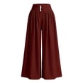 thumbnail image 5 of cocolona Womens Summer Casual High Waist Palazzo Pants Elastic Waist Straight Wide Leg Dress Pants with Pockets, 5 of 5