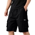 thumbnail image 3 of Cargo Shorts for Men Elastic Waist Drawstring Lightweight Hiking Shorts Breathable Stretch Casual Shorts, 3XL, 3 of 8