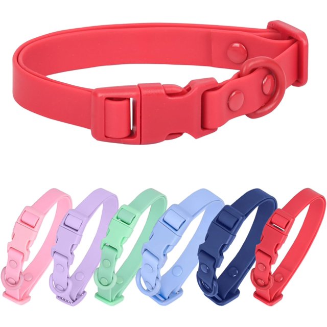 Dog Collar Soft Rubber Dog Collar with Safety Buckle Adjustable Pet Collars for Small Medium Large Dogs -L